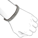 Sterling Silver 3 Row Black Diamond Bracelet 0.62ct