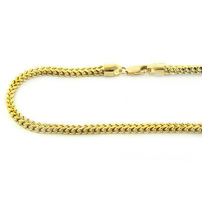 14K Solid Yellow White Gold Franco Chain 30-40in 3.5mm Acc
