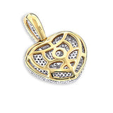 Puffed Diamond Heart Necklace 14K Gold 0.92ct