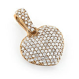 Small Pave Diamond Heart Pendant 14K Gold 0.50ct