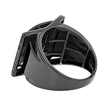 Mens 14K Black on Black Diamond Ring 1 ct