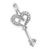 Sterling Silver Diamond Key Pendant 0.15ct