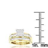 14K Gold 1.60ct Trio Diamond Engagement Ring Set