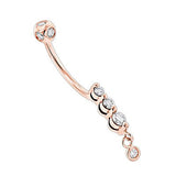 14K Gold Upscale Quality Body Jewelry Piece 0.41ct Diamond Belly Ring