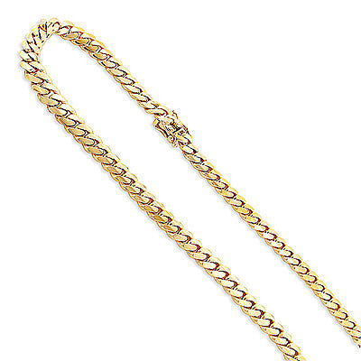 Yellow Gold Miami Cuban Link Curb Chain 14K 9.5mm 22-40in