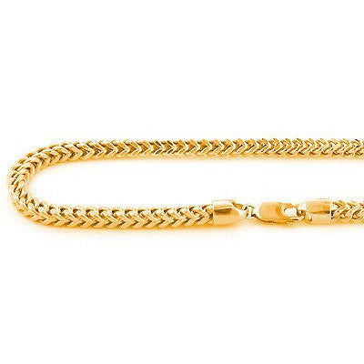 10K Solid Yellow Gold Franco Chain Necklace 26-40in,4mm Acc