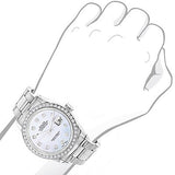 Custom Diamond Bezel Rolex Datejust Men's Watch 3ct