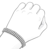 3 Row Sterling Silver Diamond Bracelet 0.5ct