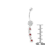 Flower Body Jewelry: White Pink Diamond Belly Button Ring 0.66ct 14K