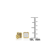 14K Gold Pave Set Round Diamond Studs Earrings 0.33ct