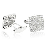 18K Gold & Round Diamond Designer Cufflinks Mens 3.77ct