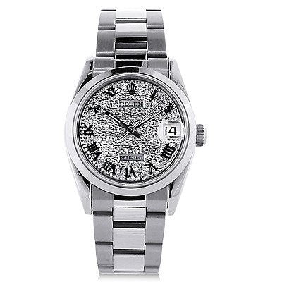 Unisex Rolex Oyster Perpetual Datejust Custom Diamond Watch 1.5ct