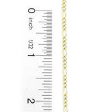 14K White Gold Figaro Chain 2.5mm 22-24in