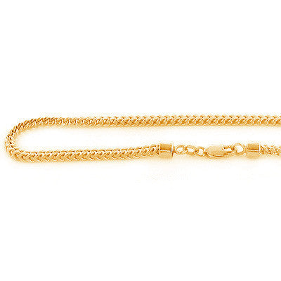 10K Solid Yellow Gold Franco Chain 26in-40in 3mm Acc