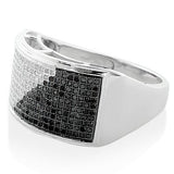 0.71ct 10K Men's White Black Diamond Ring