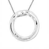 Ladies Diamond Circle Pendant in Sterling Silver Luxurman Love Quotes